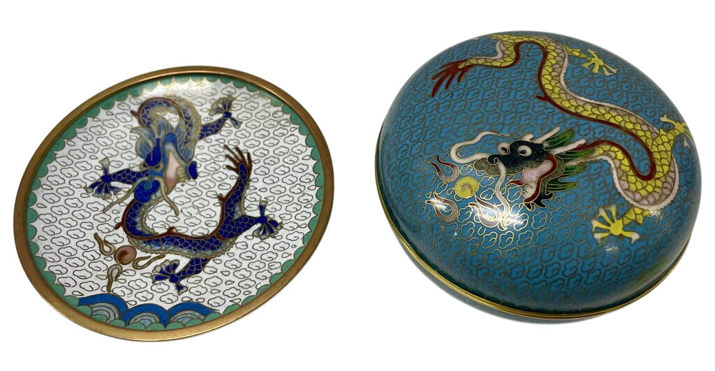 Vintage Cloisonne Dragon Trinket Box by Miss Daisy's Consignment & Auction House