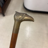 Vintage Umbrella Brass Eagle Head BROWN/ WHITE