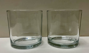 Over Sized Clear Barrel Style Old Fashioned Glasses (PAIR)