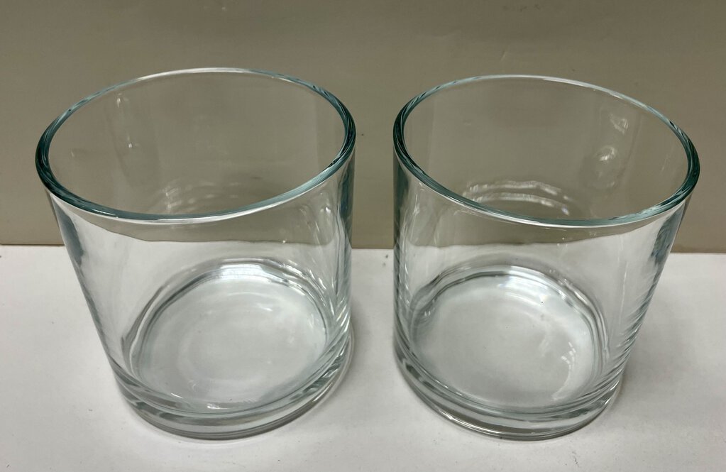 Over Sized Clear Barrel Style Old Fashioned Glasses (PAIR)