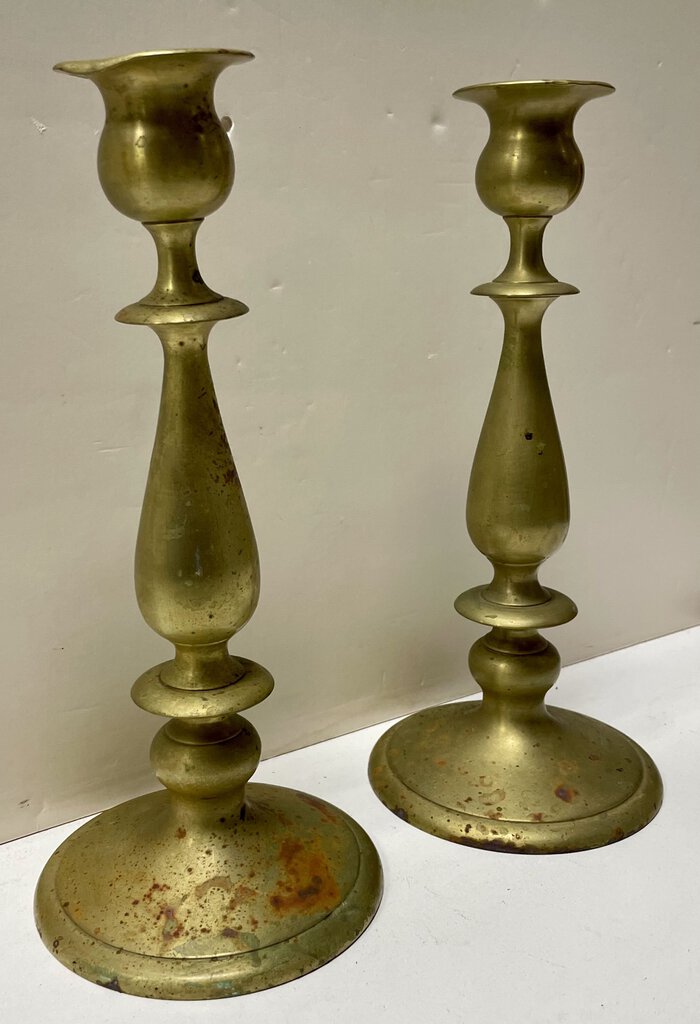 Vintage Classic Solid Brass Candlestick Holders (PAIR)