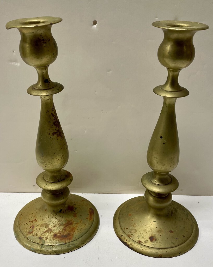 Vintage Classic Solid Brass Candlestick Holders (PAIR)