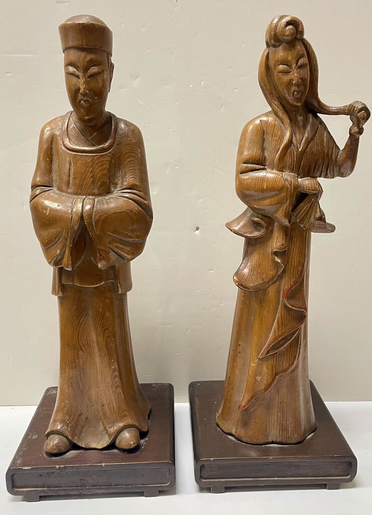Repurposed Asian Figural Lamps Decorative Statues (PAIR)