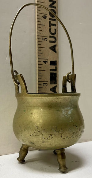 Vintage Miniature Brass Cauldron Incents Burner