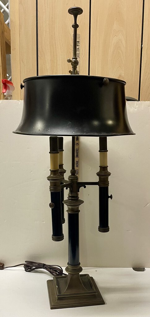 Vintage Chapman Bouillotte Triple Arm Solid Brass Lamp