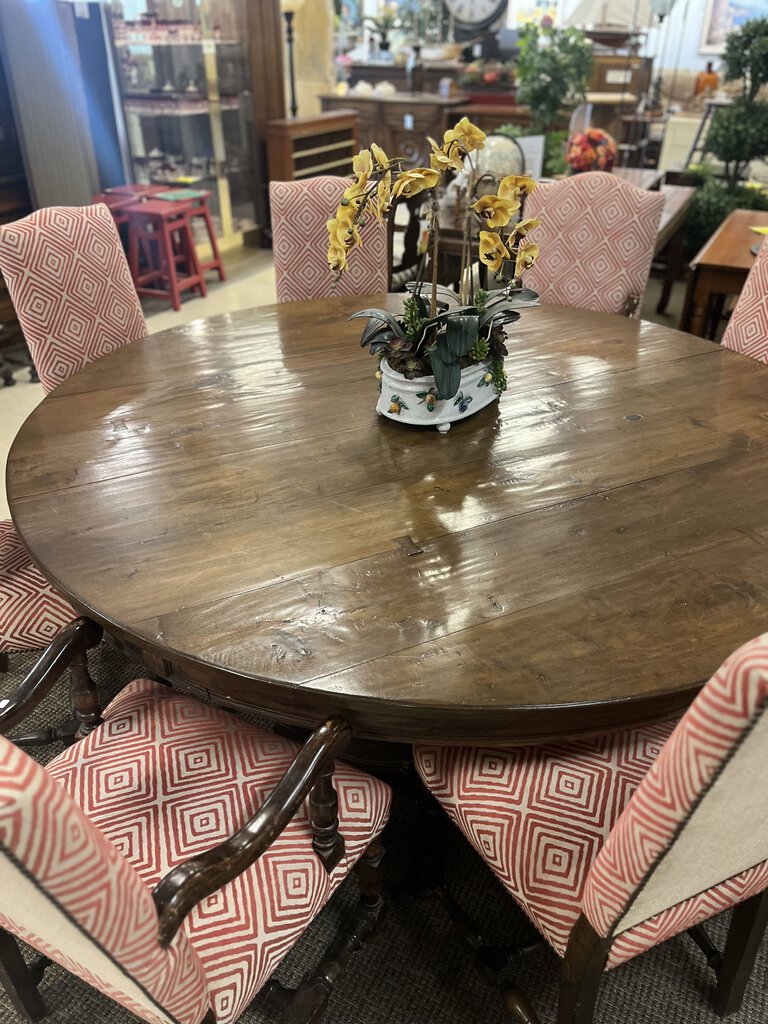 Andre Liardet 7' Walnut Dining Table 2 Leaves O. Chandler Family