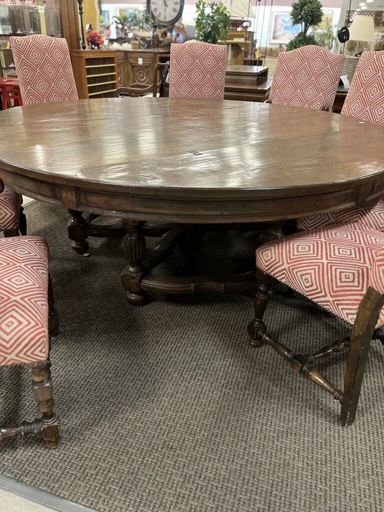 Andre Liardet 7' Walnut Dining Table 2 Leaves O. Chandler Family