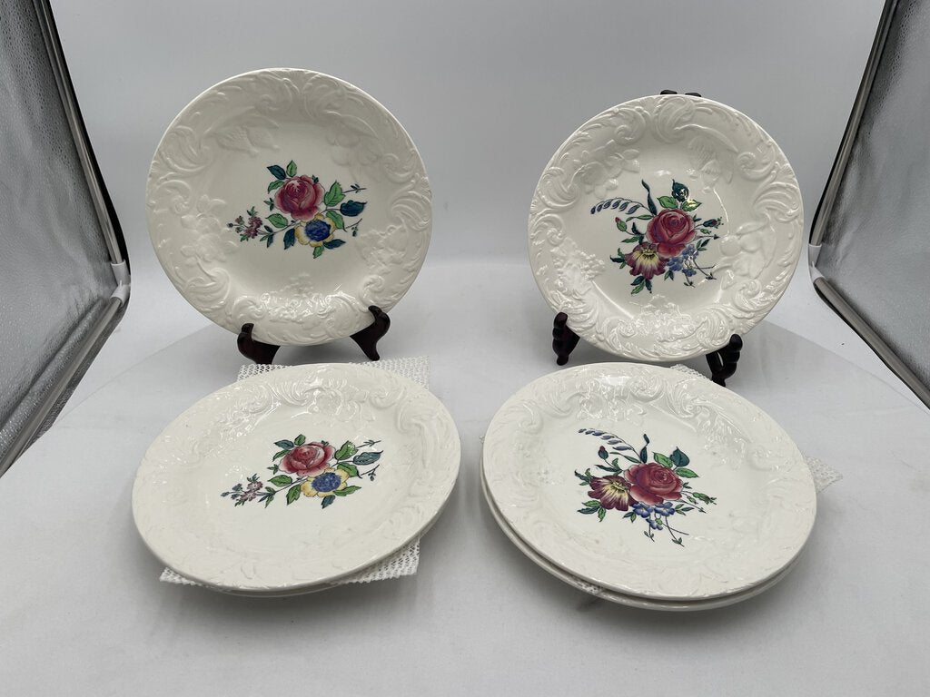 Antique 8.75" Wedgwood Etruria Porcelain Hand Painted Plates - Set of 6