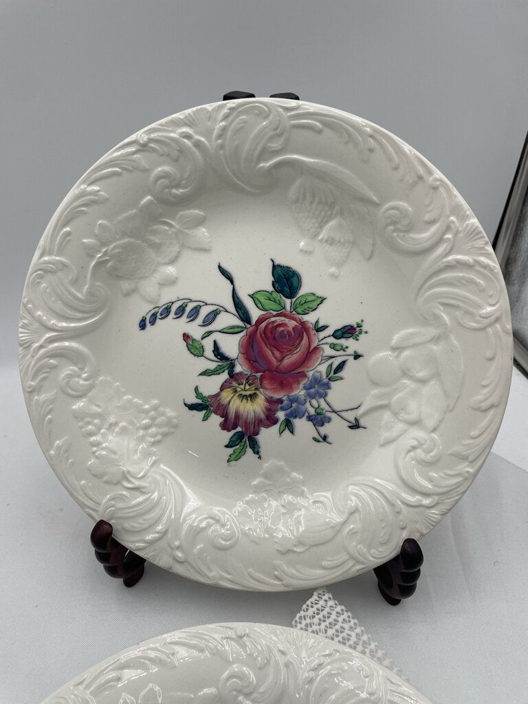 Antique 8.75" Wedgwood Etruria Porcelain Hand Painted Plates - Set of 6