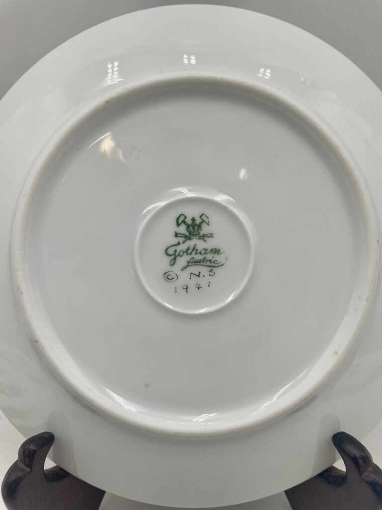 Vintage Pirkenhammer of Austria Hand Painted Gotham Shape Plates 6.75" (10Pcs)