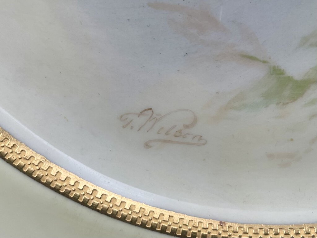 Royal Doulton S. Wilson Gilded Hand Painted Fish Plates (8Pcs)