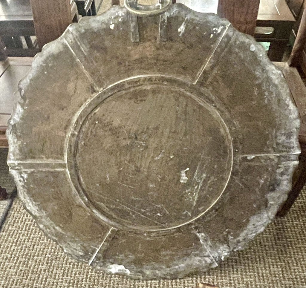 20th C. Engraved and Etched Brass Asian Style Table