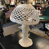 White Wicker Table Lamp