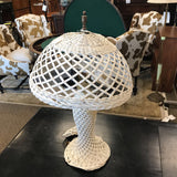 White Wicker Table Lamp