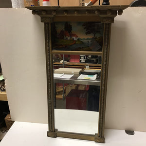 Reverse Painted Federal Giltwood Wall Mirror