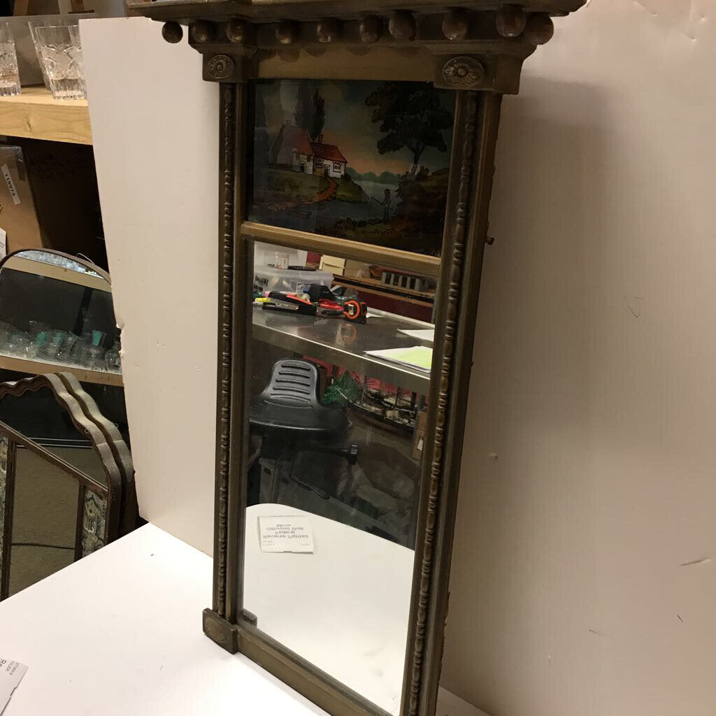 Reverse Painted Federal Giltwood Wall Mirror