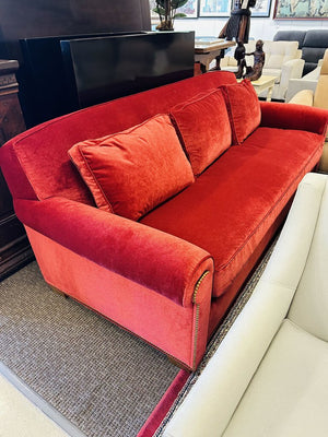 Portico Collection Red Sofa 94" W.