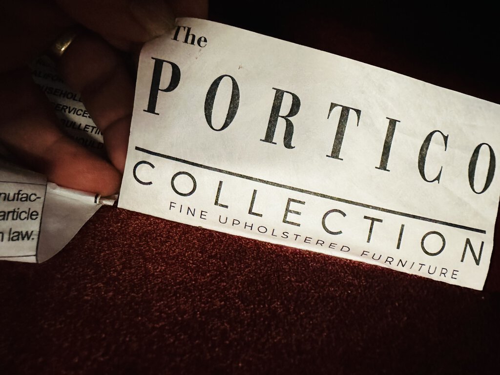 Portico Collection Red Sofa 94" W.