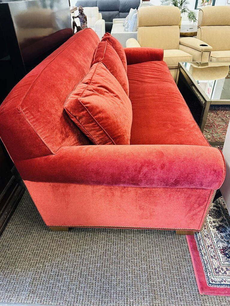 Portico Collection Red Sofa 94" W.