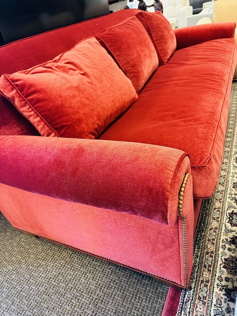 Portico Collection Red Sofa 94" W.