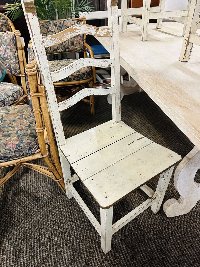 French Shabby Chic Ladder Back Chairs (set of 4)