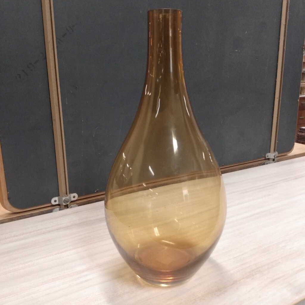 Amber Glass Vase 18" Tall