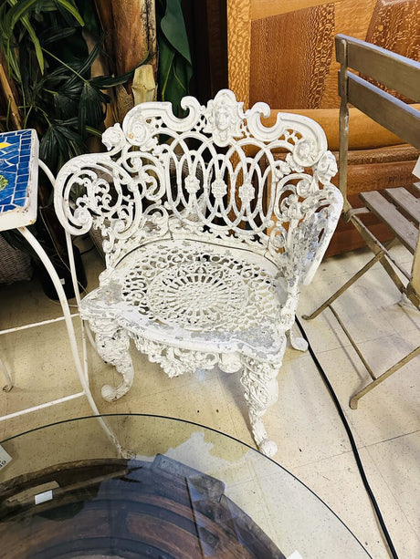 Figural Cast Iron Victorian Garden Chairs (pair)