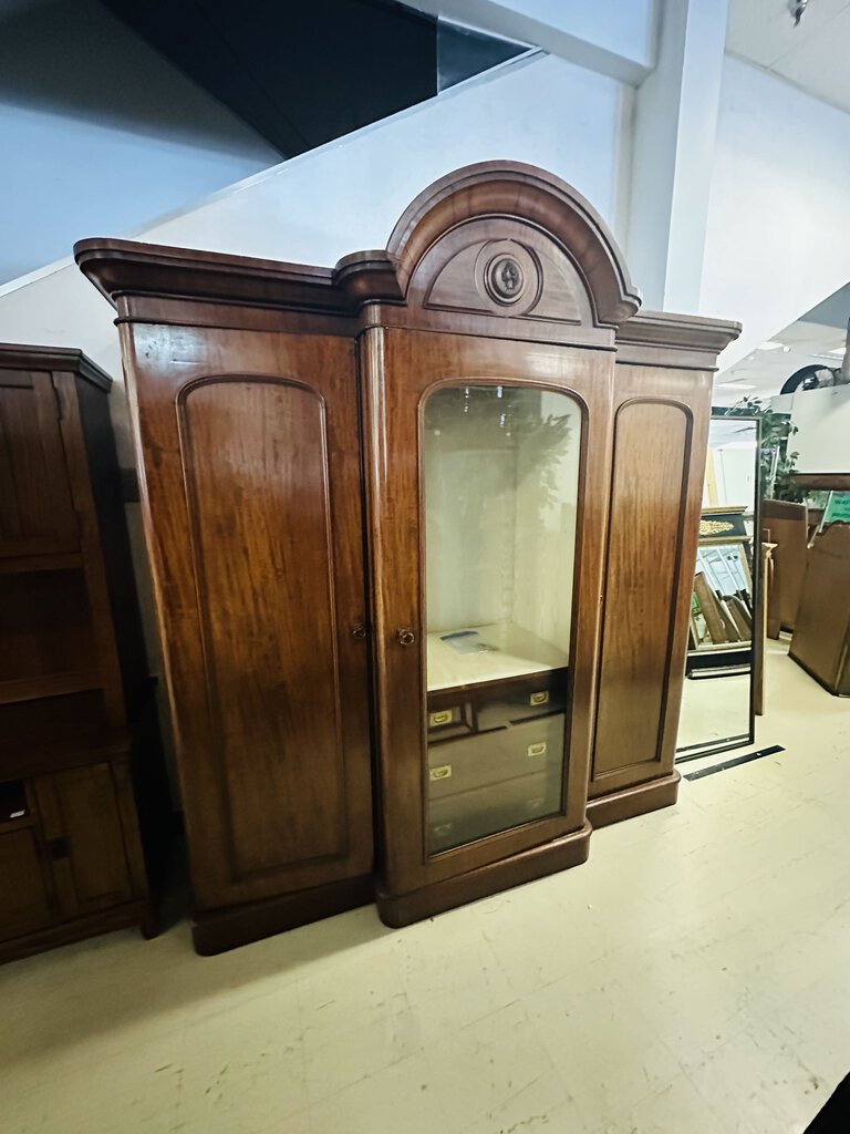 French Mahogany 3 Door Armoire Wardrobe