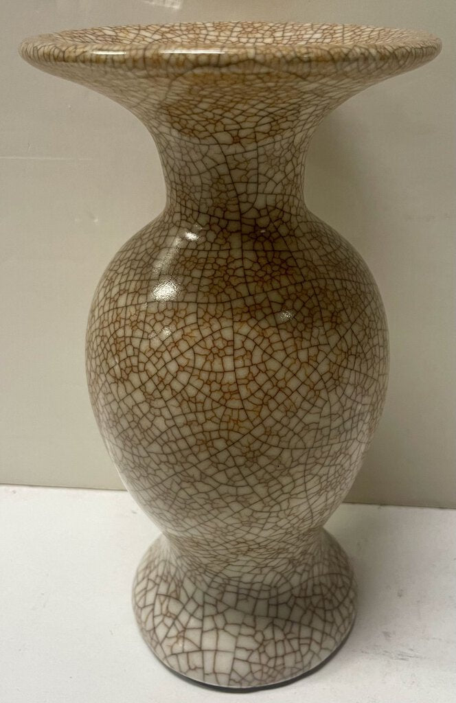 Chinese Wide Mouth Jar Style Red Crackle Vase