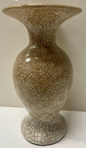 Chinese Wide Mouth Jar Style Red Crackle Vase