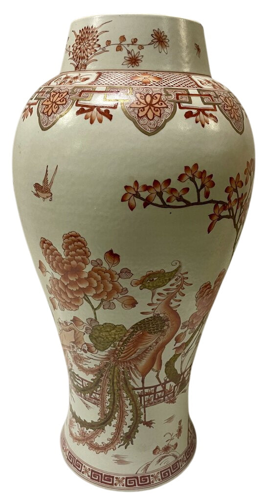 Chinese Style Red White Porcelain Phoenix Motif Vase by Miss Daisy's Consignment & Auction House