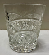 Bohemian Crystalex Cut Glass Fan Crosshatch Star Old Fashioned Glasses (Set of 4)