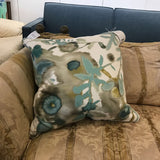 Open Spaces Decorative Beige Teal Pillow