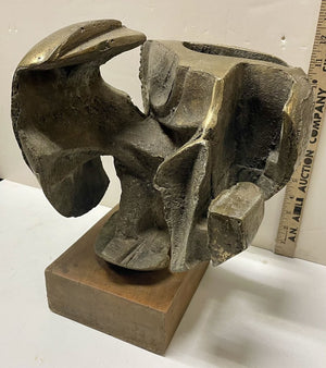 1960's Solid Brass Brutalist Sculpture Artist Unknown