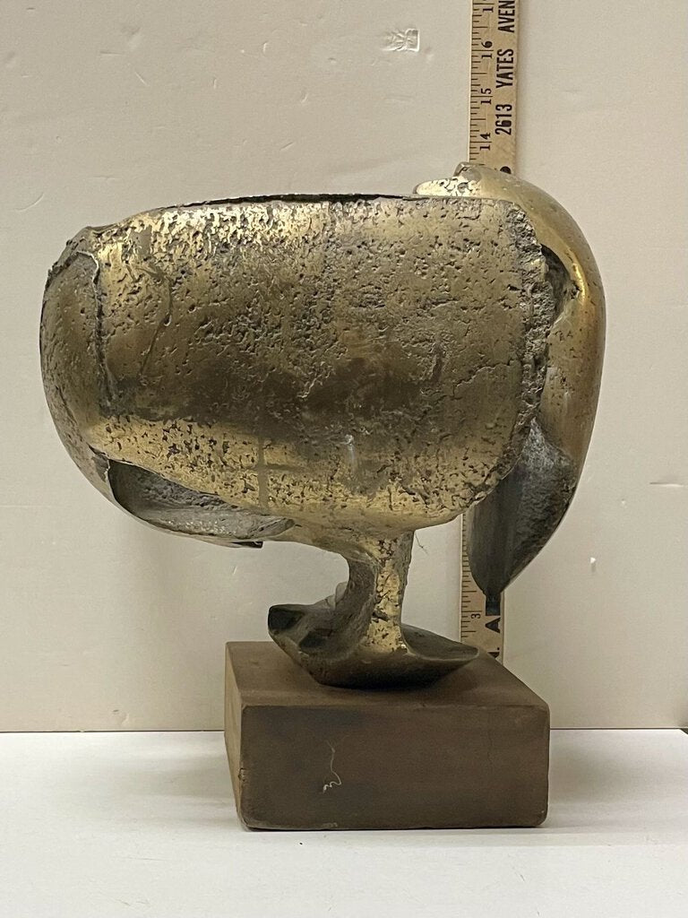 1960's Solid Brass Brutalist Sculpture Artist Unknown