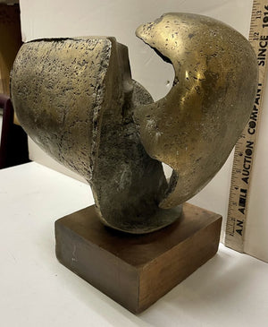 1960's Solid Brass Brutalist Sculpture Artist Unknown