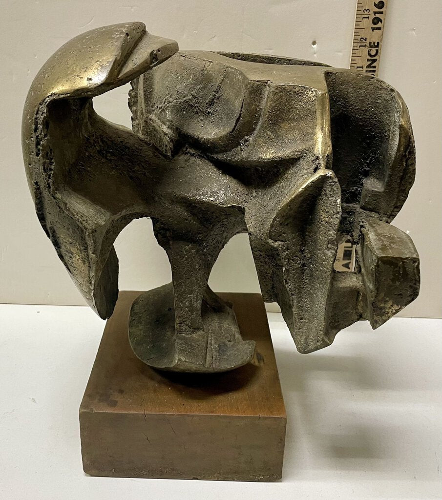 1960's Solid Brass Brutalist Sculpture Artist Unknown