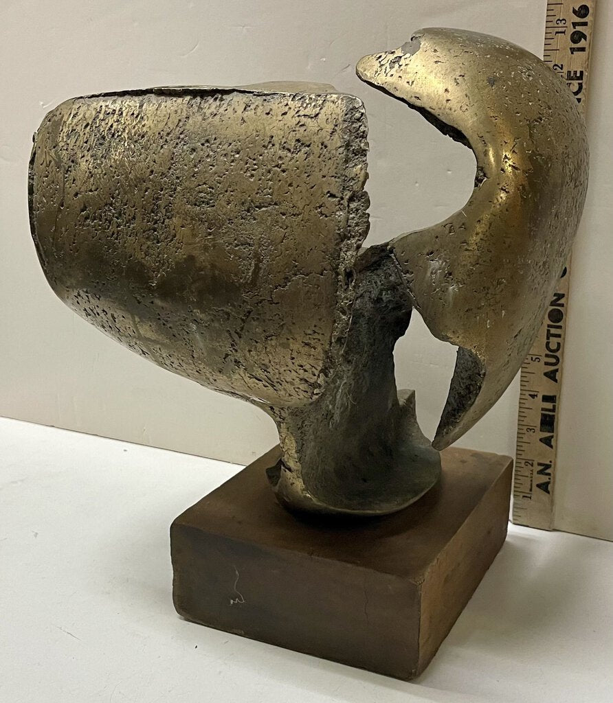 1960's Solid Brass Brutalist Sculpture Artist Unknown