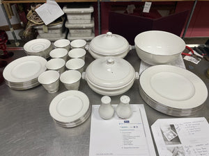 Waterford England Lismore Platinum China Set (45 Pieces)