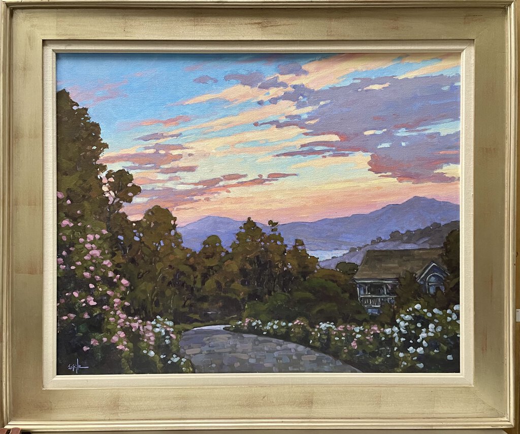 Jeff Sojka Roses on Encino Drive Oil on Canvas Signed