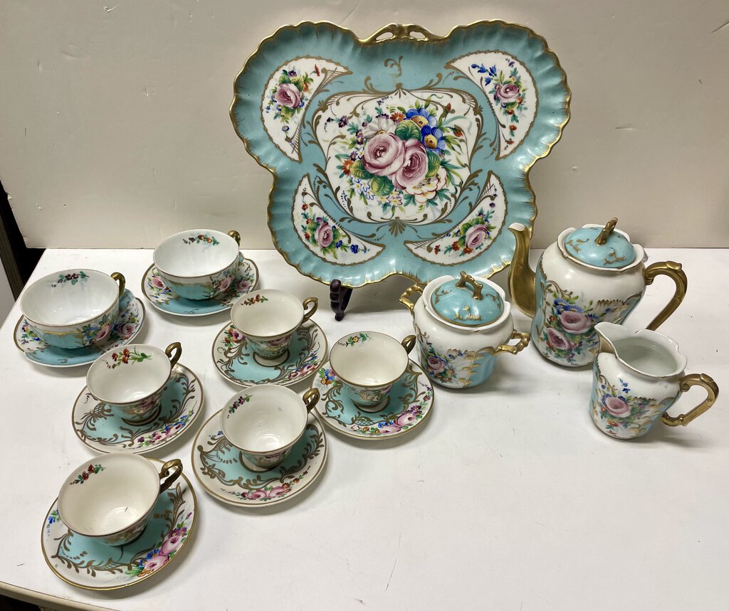 Early 20th C. Albert Pillivuyt and Fils Limoges Coffee Set (18 Pieces)