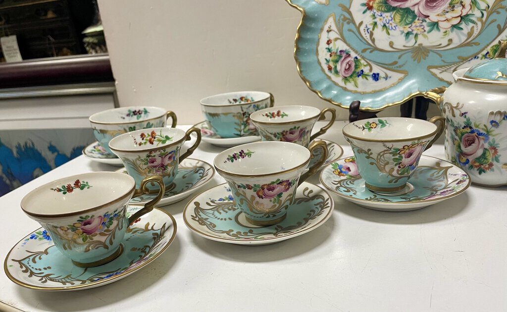 Early 20th C. Albert Pillivuyt and Fils Limoges Coffee Set (18 Pieces)