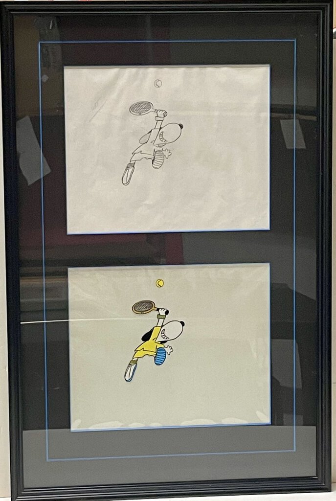 Snoopy Tennis Illustration and Animation Cells