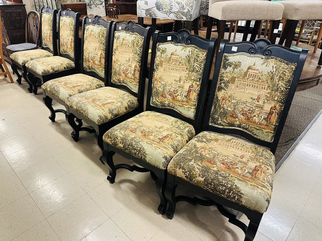 Dining Chairs Toile Fabric Design (set of 6)