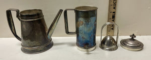 19th C. Silver Plated Nickel 4 Piece Coffee Brewer