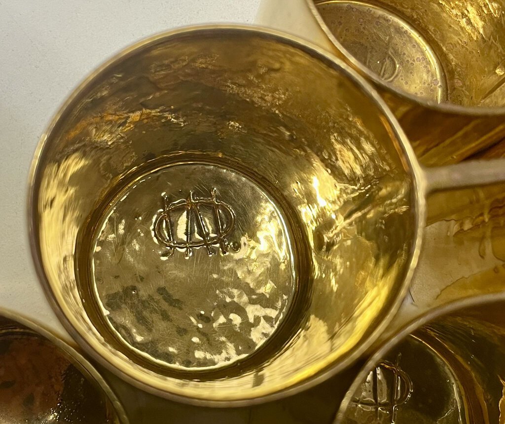 Vintage Gold Flat Handled 6oz.Cups (6 Set)