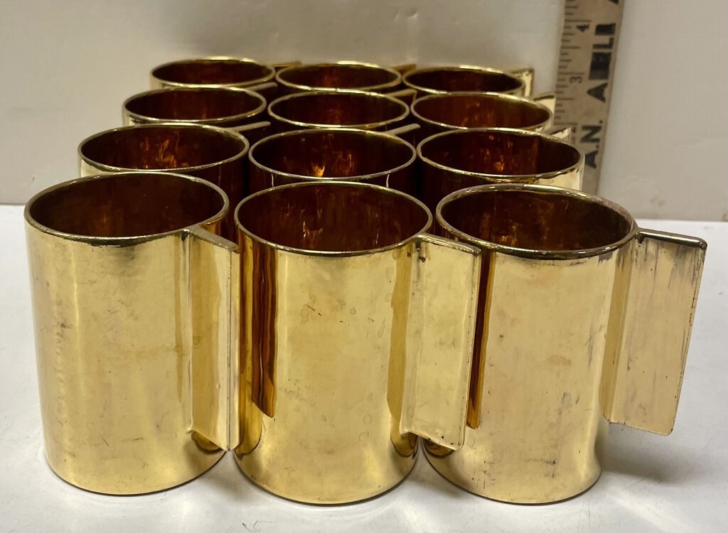 Vintage Gold Flat Handled 6oz.Cups (6 Set)