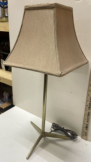 Vintage Brass and Silk Shade Table Lamp