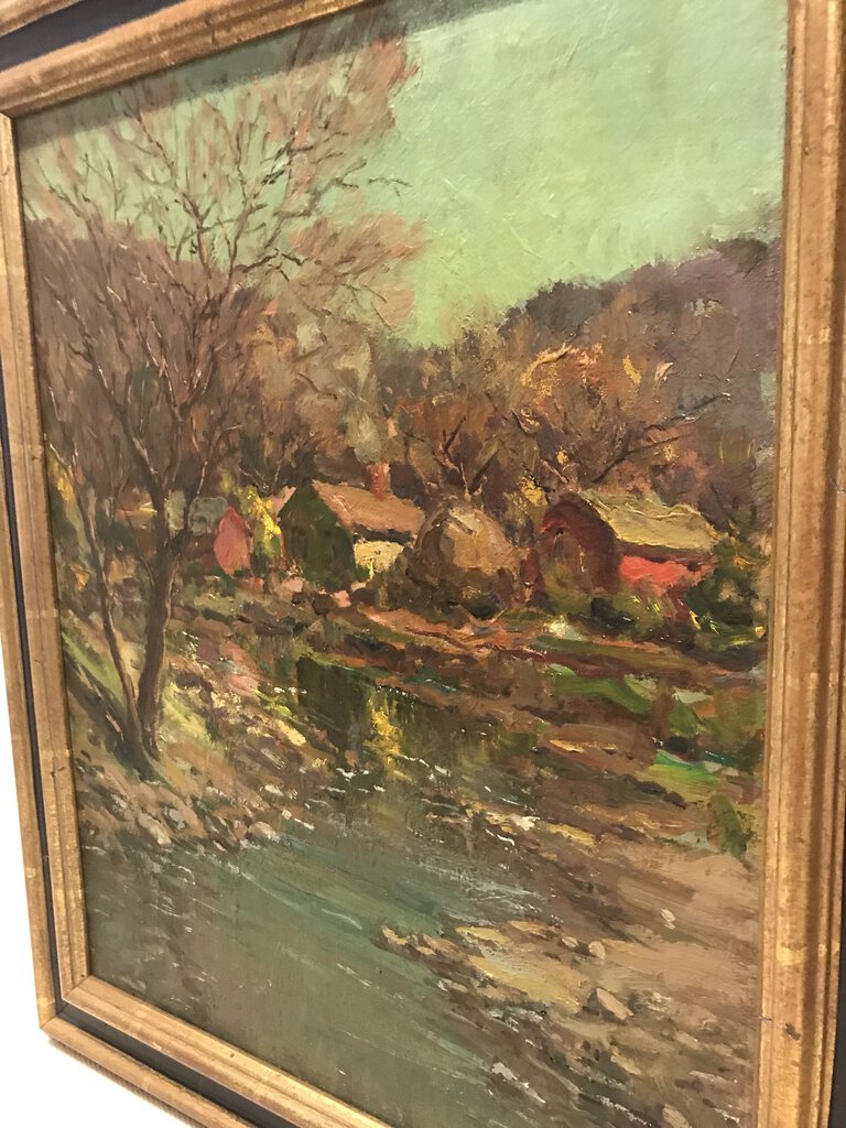 William Darling Barn Landscape Oil on Board 21x25