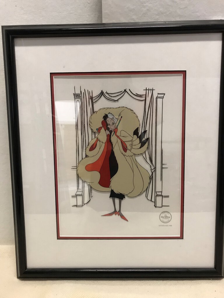 Disney "Hello Dahling" Cruella DeVil Limited Sericel 18x21